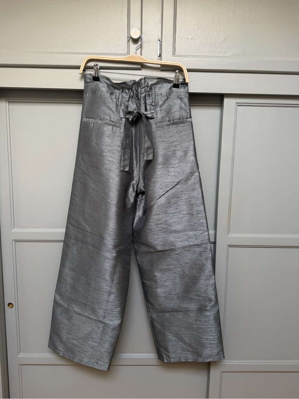 Chan Luu Dupioni Wide Leg Pant Steel - Picture 9 of 9